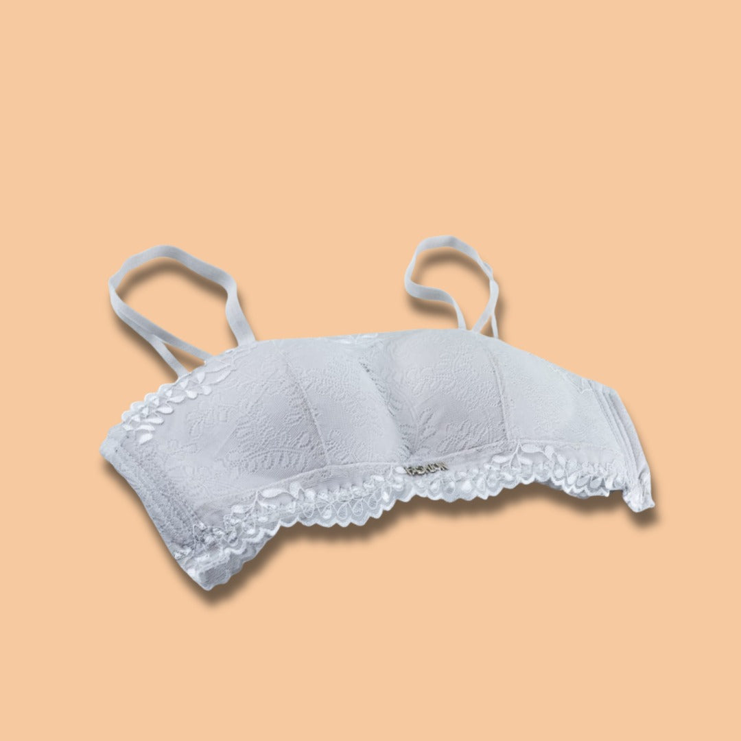Pure Elegance Net Silk White Bra