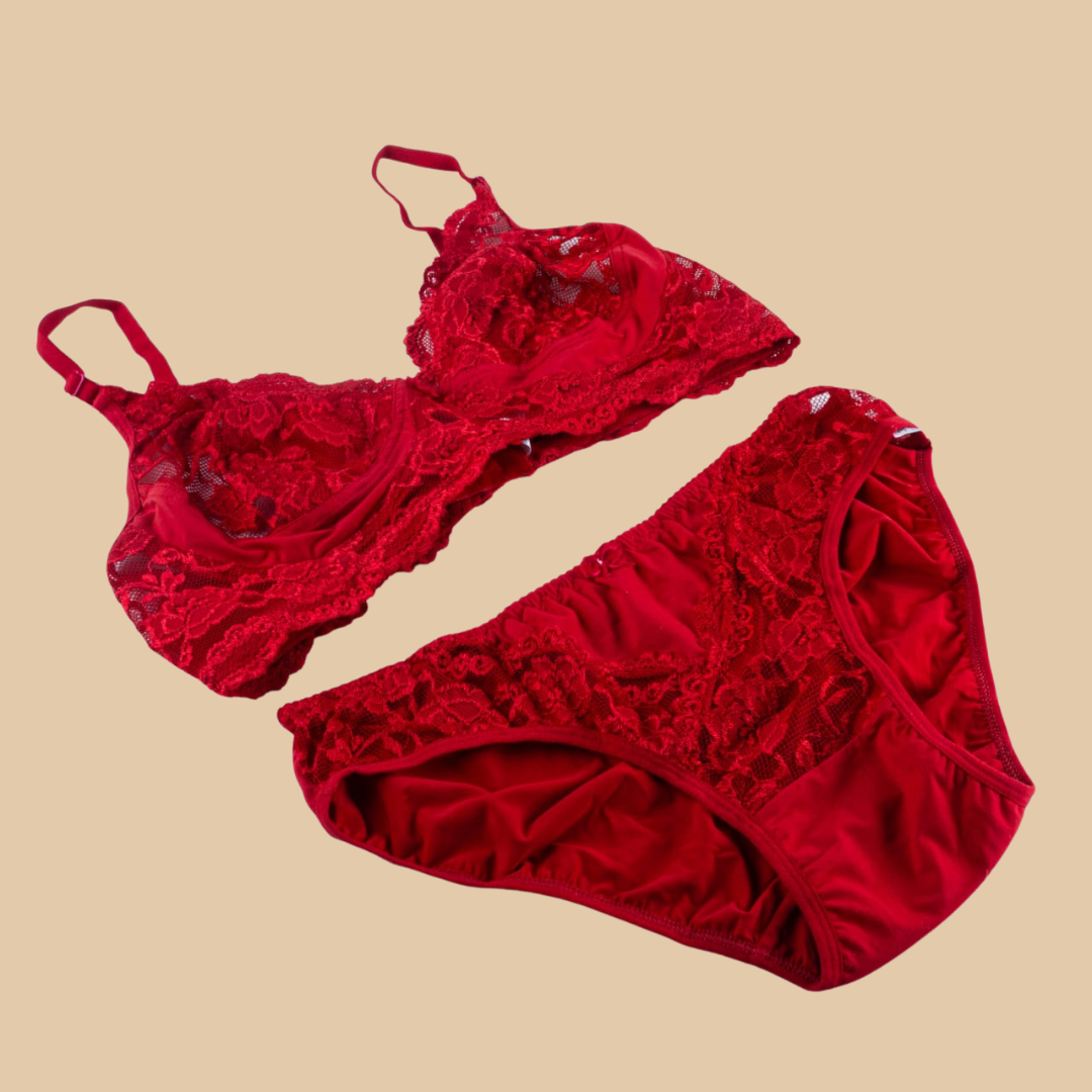 Red Lace Lingerie Set – Romantic & Premium Design